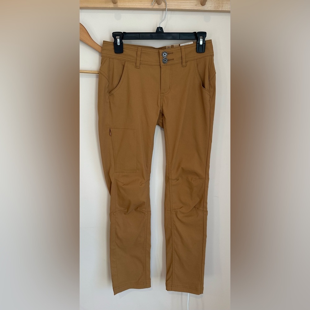 Prana Tan Straight Leg Trousers